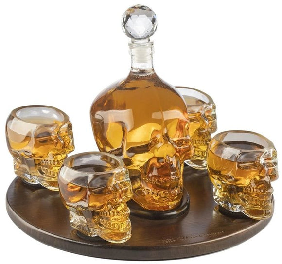 Skull Decanter Set with Shot Glasses