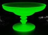 Vaseline Glass Pedestal Compote