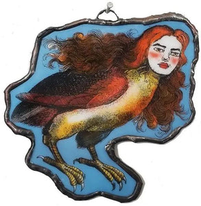 Sparrow Lady Petite Glass Ornament