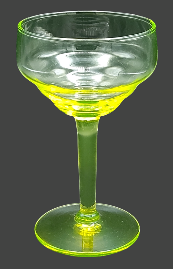 Vaseline Glass Dessert Wine/Cordial/Port Glass