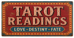 Tarot Readings Reproduction Metal Sign 16x8