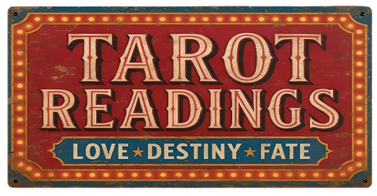 Tarot Readings Reproduction Metal Sign 16x8