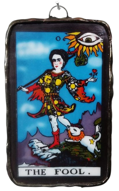 The Fool Tarot Card Glass Ornament