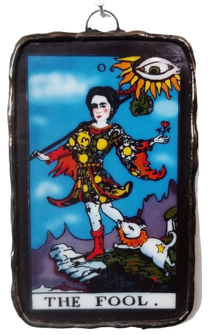 The Fool Tarot Card Glass Ornament