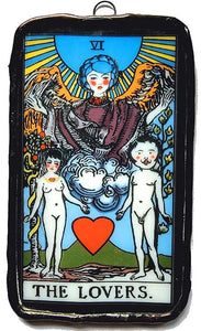 The Lovers Tarot Card Glass Ornament