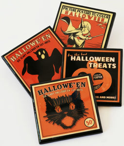Trick or Treat! Vintage Halloween Coaster Set