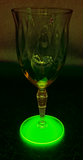 Watermelon Uranium Glass Stemware