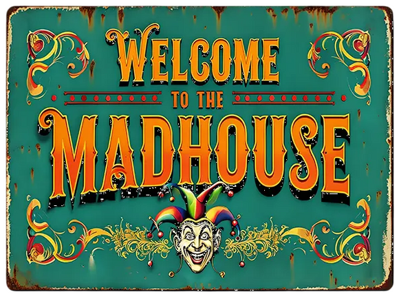 Welcome to the MadHouse Reproduction Metal Sign 10x8