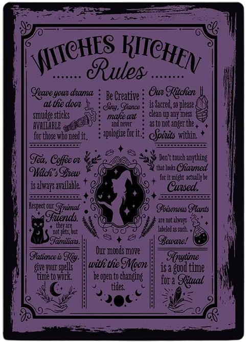 Witches Kitchen Rules Sign 8x10