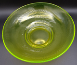 Extra Large Vaseline Glass Serving Bowl