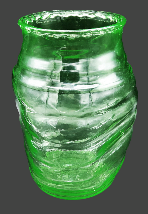 Triangular Uranium Glass Storage Container