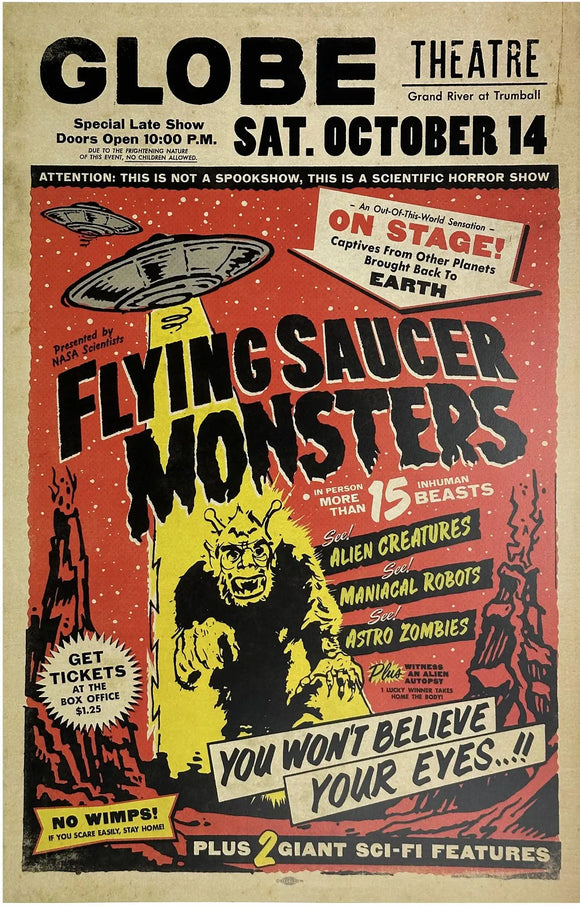 Flying Saucer Monsters Print