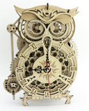 Steampunk Owl Wood Pendulum Clock Kit