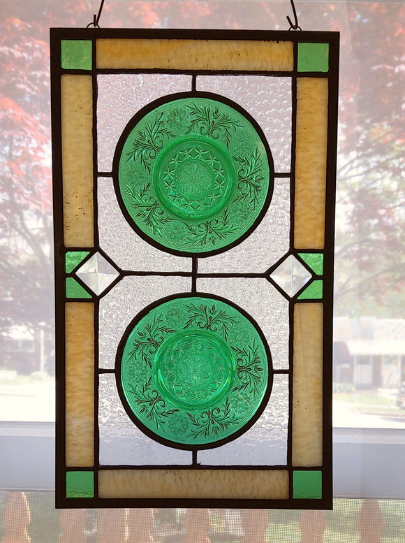 Double Plate Depression Glass Panel