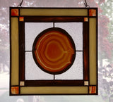Brazilian Agate Geode & Stained Glass Suncatcher