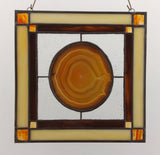 Brazilian Agate Geode & Stained Glass Suncatcher
